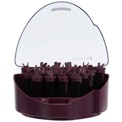 Immagine di Remington Bigodini Riscaldabili Sistema Easy Clip: per ricci definiti in modo uniforme Tecnologia ionica capelli liberi dal crespo, 3 misure: 19 mm, 22 27 nero viola, KF40E