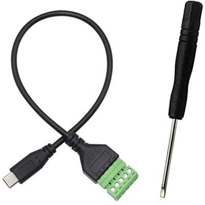 Immagine di XMSJSIY Connettore per blocco terminale USB C, tipo C maschio a vite femmina 5 pin ricarica e trasferimento dati (USB maschio)