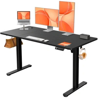 Immagine di ErGear Scrivania Regolabile in Altezza, Ufficio 140 x 70 cm, con Pannello Intelligente a 4 Memorie &amp; Piano Assemblato