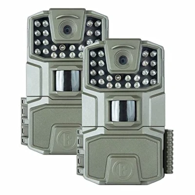 Immagine di Bushnell Spot On 2 Pack Telecamera da trail LED IR ad alte prestazioni per una migliore autonomia notturna Velocità dell&#039;otturatore di 0,7 secondi 18 MP 1086p Animali selvatici Grigio
