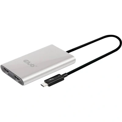 Immagine di club3D CSV 1574 Thunderbolt / HDMI Adattatore [1x Spina Thunderbolt™ 3 (USB C®) 2x HDMI] Grigio, Nero 0.27 m