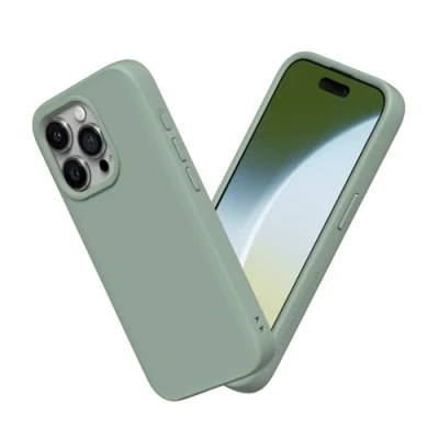 Immagine di RhinoShield Case Compatible with [iPhone 15 Pro Max] SolidSuit Shock Absorbent Slim Design Protective Cover Premium Matte Finish 3.5M / 11ft Drop Protection Sage Green