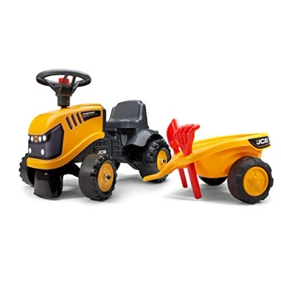 Immagine di FALK Portatore JCB con rimorchio Da 12 mesi Made in France pala e rastrello inclusi 2 stili di personalizzazione Targa personalizzabile 215C