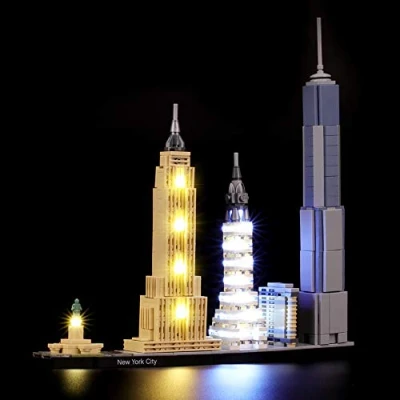 Immagine di BRIKSMAX Kit di Illuminazione a LED per Lego Architecture New York City, Compatibile con Il Modello 21028 Mattoncini da Costruzioni Non Include Set