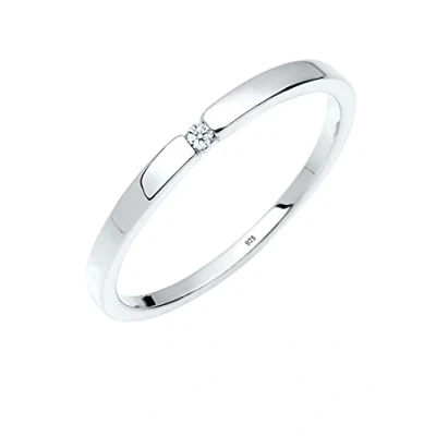 Immagine di Elli DIAMONDS Anello Donne di Fidanzamento Classico con Diamante (0,015 ct.) in Argento Sterling 925