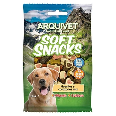 Immagine di ARQUIVET Soft Snacks Mix ossicini i e cuoricini 100 gr Snack per cani a forma di cuore Alimento complementare