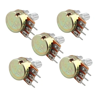 Immagine di HALJIA 5PCS potenziometro 5 K Ohm Compatibile con Raspberry Pi Arduino e altri progetti albero zigrinato