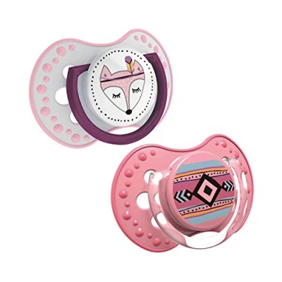 Immagine di LOVI Ciuccio 3 6 Mesi, Succhietti Bimba con Tettarella in Silicone, Suggerimento dinamico, Collezione Indian Summer, 2 pezzi, Rosa