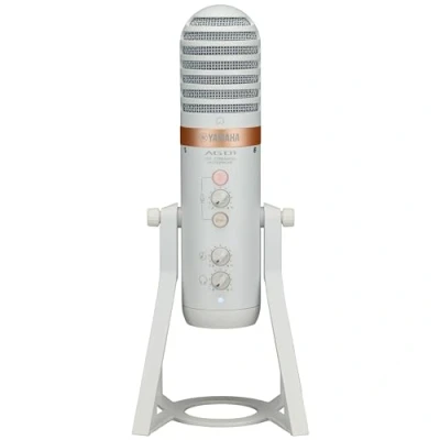Immagine di Yamaha AG01 Microfono a Condensatore USB per Streaming Live, Registrazione e Riproduzione Audio ad Alta Risoluzione, Windows, Mac, iOS Android, Bianco