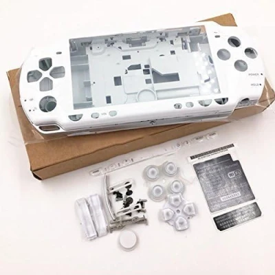 Immagine di NUOVO Ricambio PSP 2000 2001 2002 2003 2004 Console Full Housing Shell Cover Con Pulsante Set (Bianco)