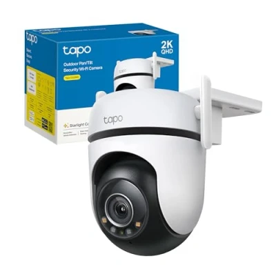 Immagine di Tapo C520WS Telecamera WiFi Esterno QHD 2K, 360 Visuale, Visione Notturna a Colori Starlight, IP di Sorveglianza, Rilevamento AI Gratuito, Impermeabile IP66, Audio, Alexa