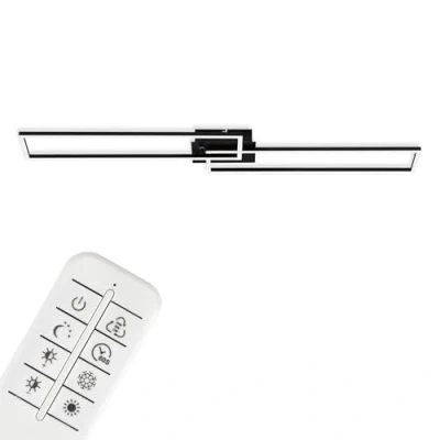 Immagine di BRILONER Plafoniera led Soffitto, Lampada dimmerabile, incl. telecomando, con regolazione della temperatura, funzione luce notturna e timer, nero, 1100 x 248 78 mm (LxLxH)