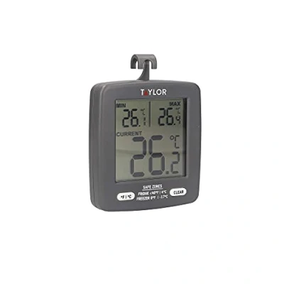 Immagine di Taylor Pro Termometro Digitale per Frigorifero e Congelatore con Display Temperatura Minima/Massima a Risparmio di Energia, Plastica, 7,5 x 8 cm