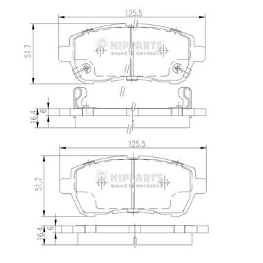 Immagine di NIPPARTS N3606022 Kit pastiglie freno Assale anteriore con segnalatore acustico usura FORD: FIESTA 6, 6 Van, SUZUKI: SWIFT 5, 4