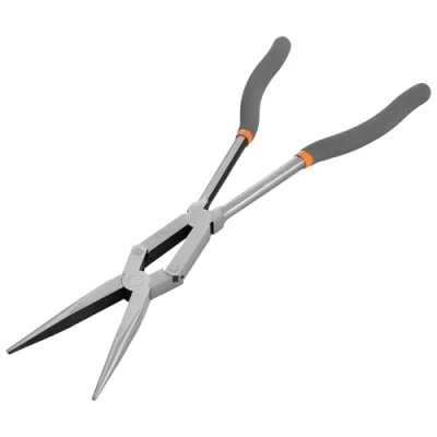 Immagine di Navaris Pinze Lunghe a Doppio Snodo Becco Lungo 1x Pinza Lunga con Punta Dritta Becchi Lunghi per Officina Strumenti Bricolage e Fai da te