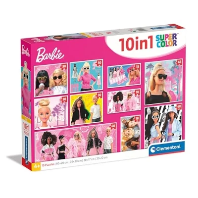 Immagine di Clementoni Supercolor Barbie 10 Immagini Diverse (3 18, 30, 2 48 e 1 60 Pezzi), Puzzle Bambini 4 Anni, Made In Italy, Multicolore, 20282