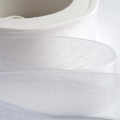 Immagine di Italian Options Nastro in organza chiffon, 25 mm x 20 m, colore: bianco