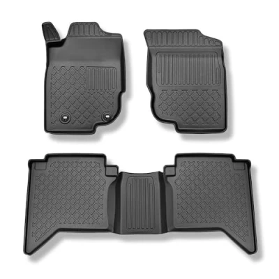 Immagine di Mossa Tappetini auto in TPE compatibili con Toyota Hilux VII Pick Up (2006 08.2016) tappeti neri G