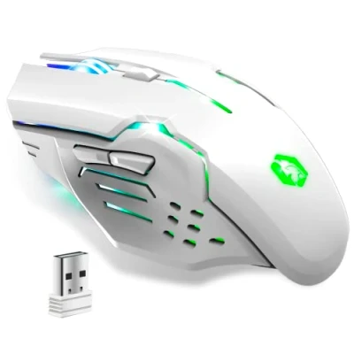 Immagine di EMPIRE Gaming RF903 Mouse da Gioco Wireless 2.4GHz Ricaricabile Retroilluminazione LED RGB Ergonomico 4800 DPI 500Hz PS4, PS5, Xbox One/Series, PC e Mac Bianco