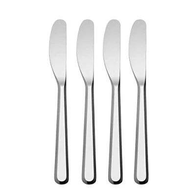 Immagine di Alessi Amici Set di 4 Coltelli per Burro, Acciaio Inossidabile 18/10, Argento