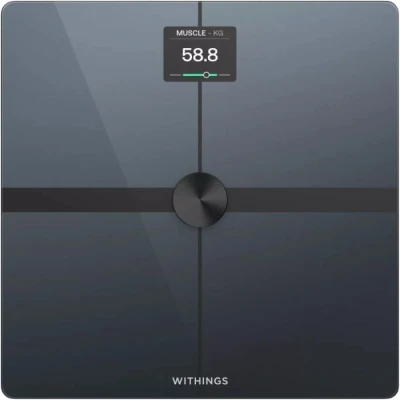 Immagine di Withings Body Smart Bilancia pesapersone con composizione corporea (peso, massa grassa, muscolare, ossa, acqua, indice di grasso viscerale), digitale WIFI, fino a 8 utenti