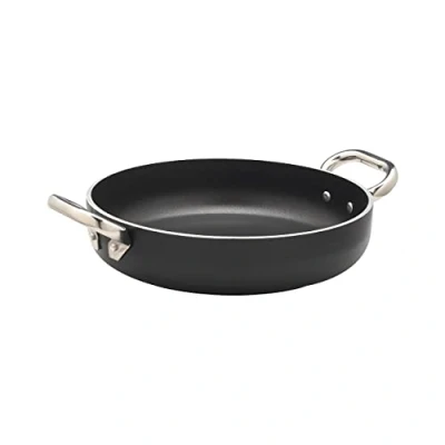 Immagine di Pentole Agnelli ALSA2110SSPI28 Alblack Tegame con Maniglie, Alluminio, Nero, 28 cm