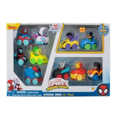 Immagine di Spidey e i suoi super amici SNF0102 Mini veicoli, confezione da 10 giocattoli a partire dai 3 anni