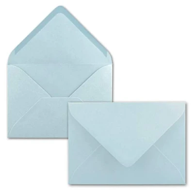 Immagine di Gustav Neuser Mini buste per lettere colorate, 5,2 x 7,6 cm, con lembo umido, saluti, biglietti d&#039;auguri, ciondoli e regali in denaro 25 Umschläge 19 azzurro