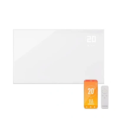 Immagine di KLARSTEIN Stufa Elettrica Infrarossi Basso Consumo, Pannello Radiante 600W, Telecomando e Timer, WiFi App, Pannelli a Riscaldamento, per Riscaldamento No CO2