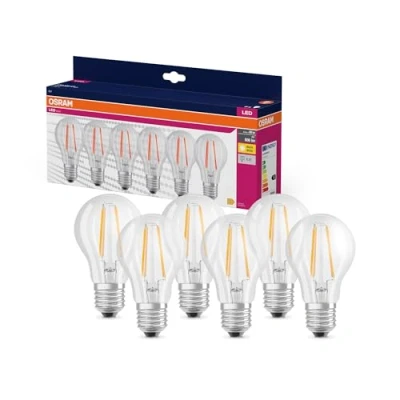 Immagine di OSRAM 4058075845664 LED (monocolore) ERP E (A G) E27 6.5 W = 60 Bianco caldo (Ø x A) mm 6 pz.