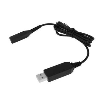 Immagine di eMagTech Cavo di ricarica USB per rasoio da barba, 6 V, compatibile con Braun 3080 5514 5515 MGK3040 3060, 100 cm, nero, 2 pezzi