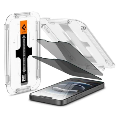 Immagine di Spigen Glas.tR EZ Fit Vetro Temperato compatibile con iPhone 14, 13, 13 Pro, 2 Pezzi, Anti Spia, Protezione della Privacy, Durezza 9H Pellicola prottetiva