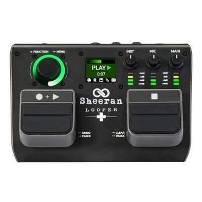 Immagine di SHEERAN LOOPER + Pedale due tracce per chitarra, basso, tastiere, voce, ecc.; 128 memorie loop, 4 modalità di looping, schermo LCD e interfaccia audio