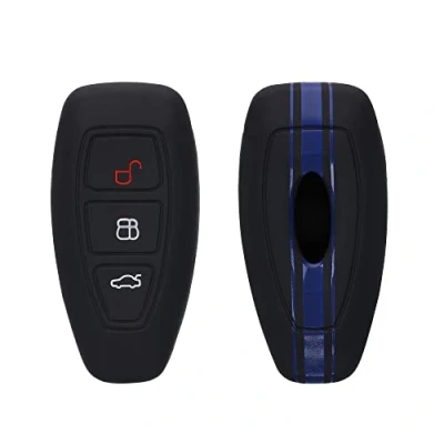 Immagine di kwmobile Custodia Coprichiave Compatibile con Ford 3 Tasti Keyless Go Cover Copritelecomando Chiave Auto Copri Chiavi Macchina Strisce Rally