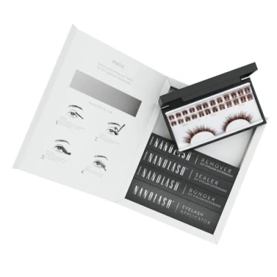 Immagine di Starter kit per extension ciglia a grappolo fai da te Nanolash DIY completo applicare le finte casa, (Marrone, HEARTBREAKER)
