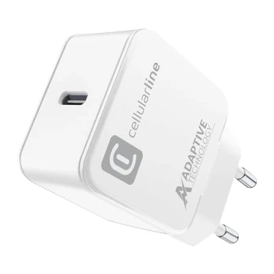 Immagine di cellularline USB C Charger 15W Type Travel 240V Protezione da sovraccarico Bianco