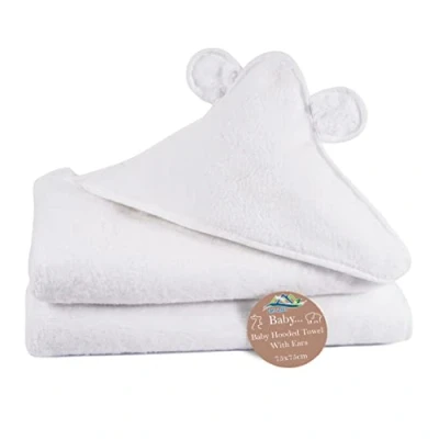 Immagine di Super Soft Zero Twist 100% cotone con cappuccio asciugamano orecchie, 75 cm x cm, per neonati altamente durevole