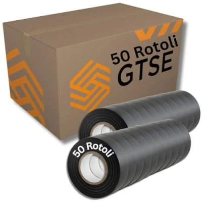 Immagine di GTSE Nastro isolante nero 50 rotoli 19 mm x 20 m Robusto ed autoadesivo Per proteggere, unire e riparare cavi