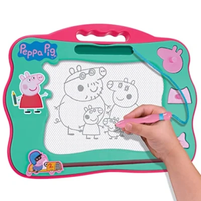 Immagine di Peppa Pig Travel Magnetic Scribbler pad with pen and 3 stamps, draw erase no mess