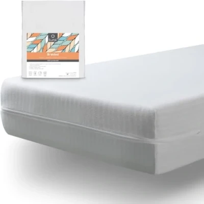 Immagine di tural Fodera per Materasso 90x190/200 cm Singolo Elastico Certificato Oeko TEX Copri con cerniera Regolabile Bianco