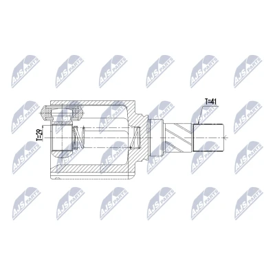 Immagine di NTY NPW ME 167 Kit Giunto Omocinetico cambio manuale a 6 marce Assale anteriore Sx, sul lato del