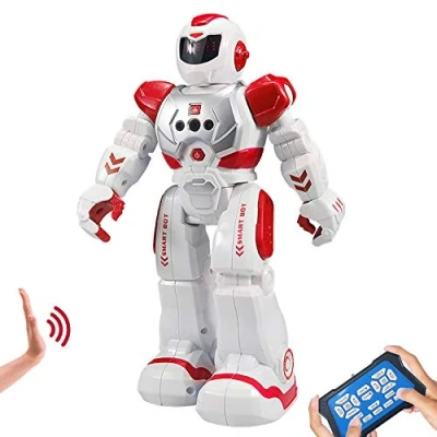 Immagine di HUSAN RC Robot per Bambini, Intelligente Interattivo Controllo a Infrarossi Programmabili Canto Danza Sensazione di gesti Giocattoli bambini (Rosso)
