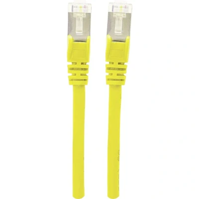 Immagine di Intellinet 350501 RJ45 cavo di rete, patch CAT 6A S/FTP 3.00 m Giallo Schermatura a fogli, intrecciata, Privo alogeni 1 pz.