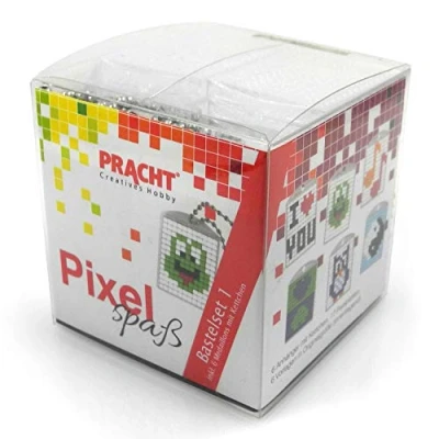 Immagine di Pracht Creatives Hobby Pixel P90006 63501 Divertente Set 1 per Bambini, Semplice Sistema a innesto con Piccole Pietre in bioplastica Creare 6 Portachiavi (medaglioni), Senza Stirare e incollare