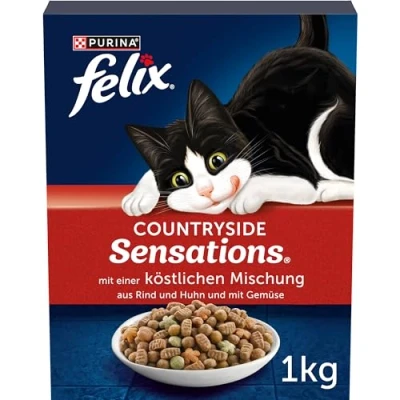 Immagine di FELIX Countryside Sensations Cibo per gatti secco, con manzo e pollo, confezione da 1 (1 x kg)