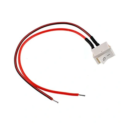 Immagine di Oiyagai 10 Pezzi Mini Interruttore a Bilanciere On/Off SPST 2 Pin, 6A/250V, 10A/125V, con Filo (Bianco)