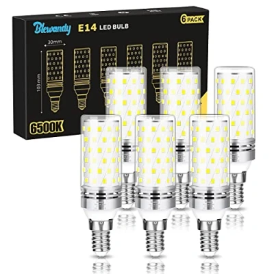 Immagine di Blewandy 12W Lampadina LED E14, Lampadine Equivalenti a 100W Alogene, 1200Lm Alta Luminosità 6500K Luce Freddo Non Dimmerabile No Sfarfallii, 6 Pezzi