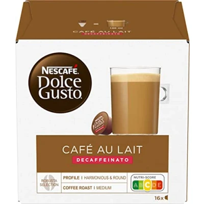 Immagine di Nescafé Dolce Gusto Café au Lait Decaffeinato, Caffè, Caffelatte, 16 Capsule