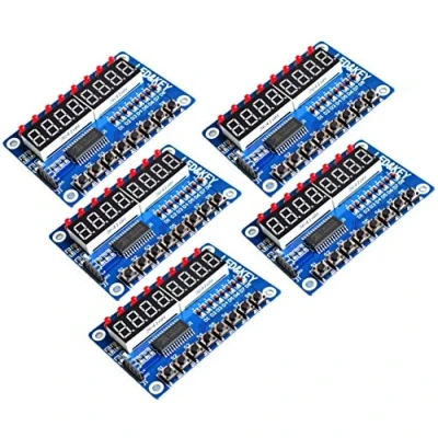 Immagine di TECNOIOT 5pcs TM1638 Module Key Display 8 Bit Digital LED Tube