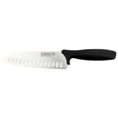 Immagine di Rockingham Forge Essentials 8007 Gamma di coltelli Santoku leggeri in acciaio inox da 7 con manico nero, cartoncino singolo
